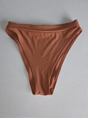 Aerie Rust Orange Bikini Bottoms Sz M Smoothez/ Shine Pique/ Hi-Cut Cheeky